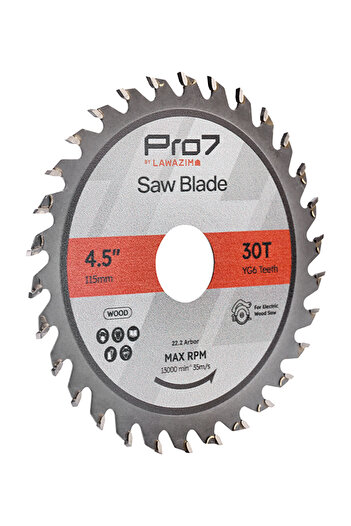 Lawazim Pro7 Wood Saw Blade - 4.5 Inch 30T Carbide Tipped Circular Blade for Hardwood Plywood