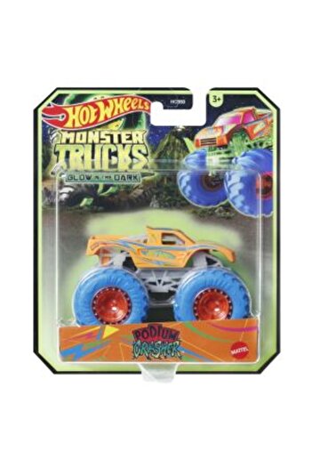 Mercaton HOT WHEELS MONSTER TRUCK GLOW IN THE DARK MASINUTA PODIUM CRASHER SCARA 1:64