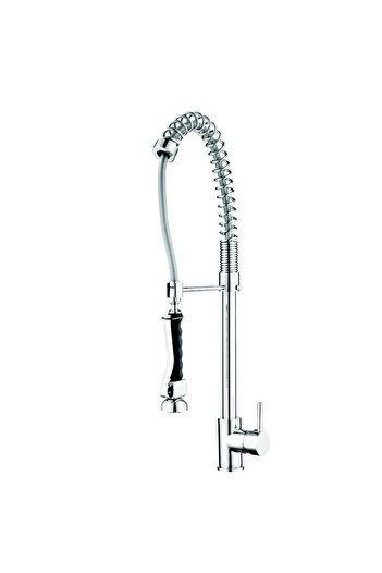 Danube Home Milano Spring Pullout Kitchen Sink Mixer | Stylish Brass Tap | 7 Year Warranty