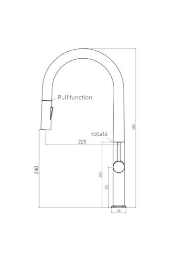 Danube Home Milano Tina Pullout Kitchen Sink Mixer - Gun Gray | Brass Body | 7 Year Warranty