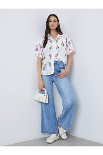 Take Two By Styli Floral Printed Buttoned Short Sleeve Shirt