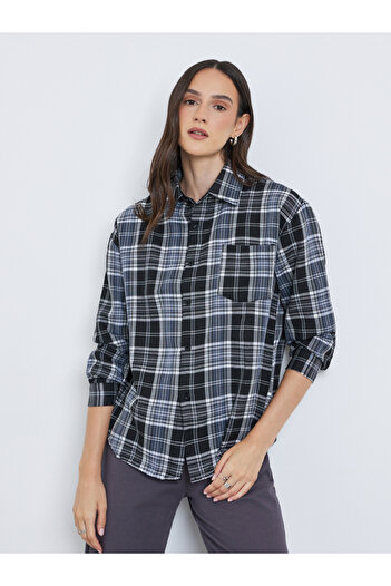 Styli Checked Buttoned Shirt with Chest Pocket