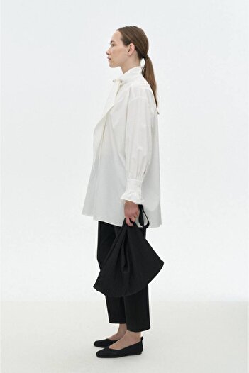 ossons Scarf Collar Long Plain Tunic
