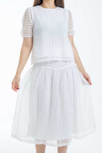 mica Lace Detail Polka Dot Top