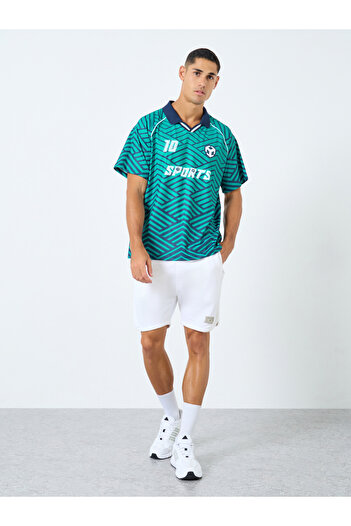Styli Men Oversized Digital Print Polo