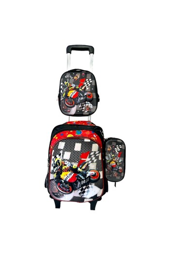 OEM School Backpack Set with Detachable Trolley, Shoulder Bag and Pencil Case, 41 x 30 x 23 cm, 3 Compar