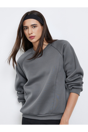 Take Two By Styli Grey Regular Fit V Neck Sweatshirt