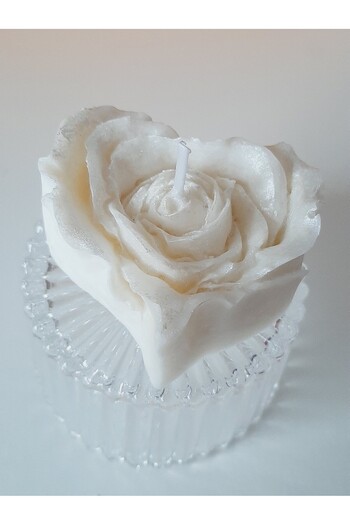 ArtINA esmaraldchic Scented candle pearl heart in cute gift box, handmade, soy wax