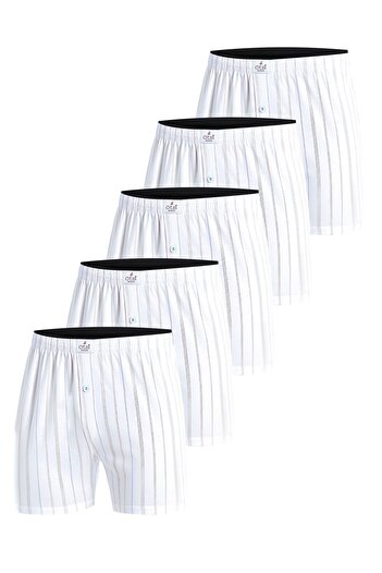 Öts Premium 5-Pack Striped Men's Boxers - 100% Cotton, Ultra Soft Fabric, Comfortable Fit, Tagless