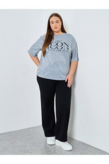 Styli Plus Black Straight Leg Jeans
