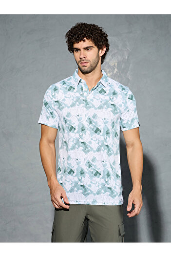 Technosport By Styli Men Printed Slim Fit Polo