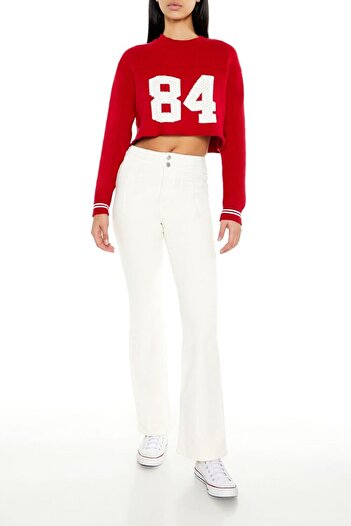 Forever 21 High-Rise Kadife Flare Pantolon