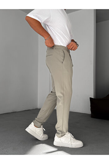 BYBASICMAN Açık Haki Slim Fit Kumaş Pantolon YP-5037
