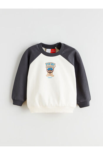 LC Waikiki Bej Bisiklet Yaka Paw Patrol Baskılı Erkek Bebek Sweatshirt ve Eşofman Alt