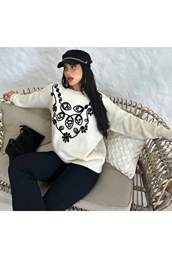 DİMA Floral Embroidered Sweater