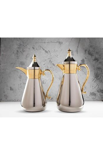 TOHFAT-AL MAIDAH Luxury authentic thermos set, keeps heat for 18 hours, capacity 1 liter for tea and 0.75 ml for coffee