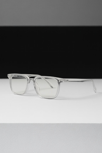 Eyesofia Kaars Unisex Vintage Square Transparent Rimmed Blue Block Blue Light Filter Glasses