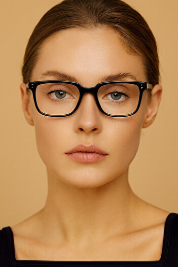 Eyesofia Kaars Unisex Vintage Square Black Framed Blue Block Blue Light Filter Glasses