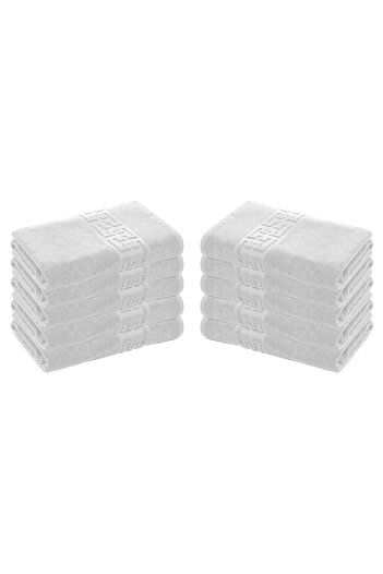 Lenjeria Pufoasa Set of 10 100% Cotton Towels, 500g/m², Greek, 70X130, White