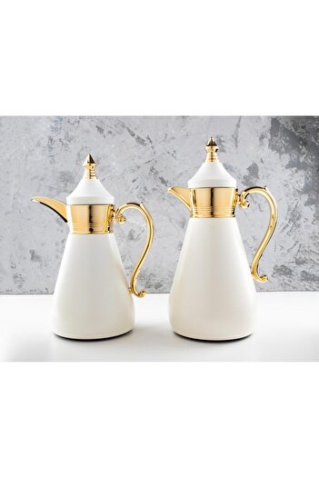 TOHFAT-AL MAIDAH Luxury authentic thermos set, keeps heat for 18 hours, capacity 1 liter for tea and 0.75 ml for coffee
