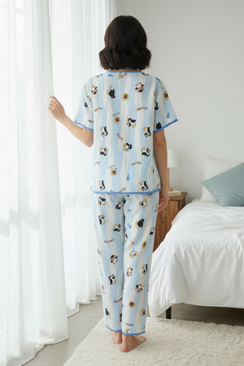 Muchmy 2 Pieces Women's Pajama Set Nightwear Top and Bottom Girls Loungewear Set