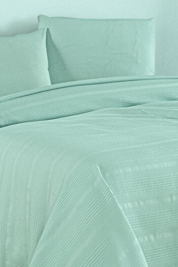 evdehome Pamuk Dual Çift Kişilik Pike Yatak Örtüsü Seti 200x230, Lastikli Çarşaf 160x200, 2 Yastık Kılıf