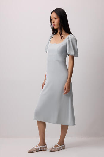 Touché Privé Short Sleeve Dress with Shoulder Ruffles