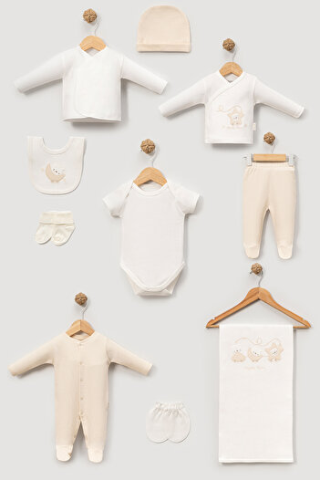 mini mia Bebitof Cute Trendy Teddy Bears 10-Piece Newborn Hospital Release Bodysuit Set