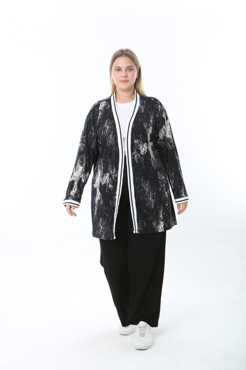 XL Modam Women's Lycra Patterned Plus Size Cardigan