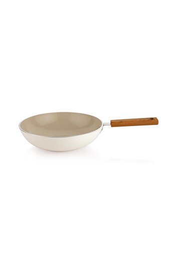 Altabi Ceramoni Ceramic Wok Pan 28 Cm-Cream Sc Ha F Er