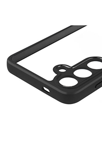 zore Galaxy S24 Compatible Camera Protected Transparent Back Surface Shrp New Roll Case-Black