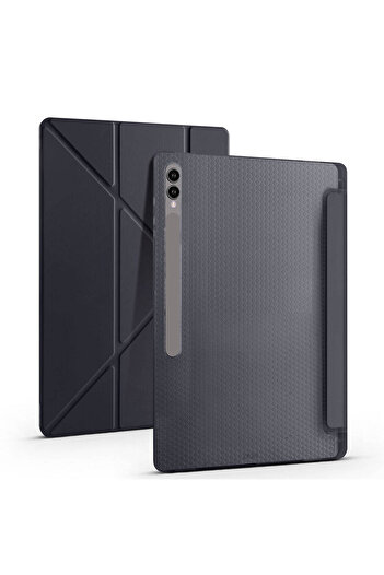 zore Galaxy Tab S10 Ultra Case Shrp Tri-Folding Case with Pen Compartment and Stand - Red
