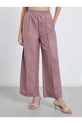 Styli Pink Corduroy Wide Leg Trousers