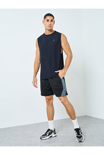 Styli Men Black Color Block Regular Fit Shorts