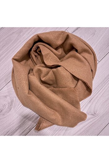 FashionForYou Serene Luxe long women's scarf, with lurex and cashmere, Beige, 200x70 cm