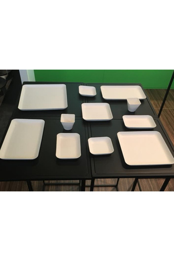 Mank rectangular plates made of sugarcane pulp, 120x80xh15 mm, 40 pcs