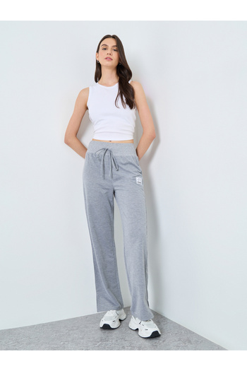Take Two By Styli Women Grey Wide Leg Joggers