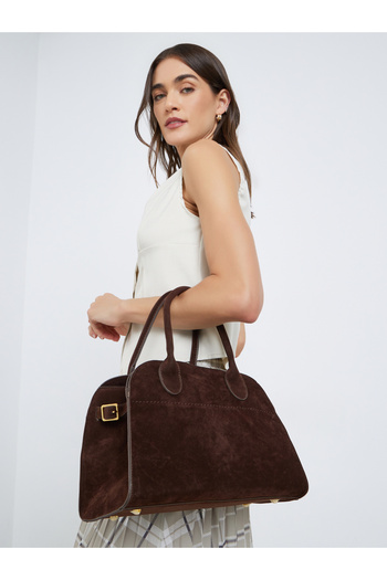 Styli Suede Look Belted Side Handbag