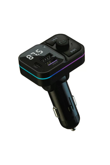 Tim FM Modulator C46, USB-C + 2xUSB, LCD, LED, Hands-Free, 12–24V