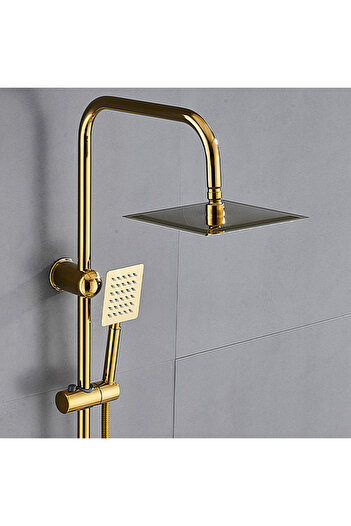 OEM Wall-mounted shower set, MZ-8009, high pressure, rain shower head + hand shower, Glossy gold