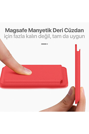 Cekuonline iPhone 11 12 13 14 15 16 17 Pro Max Plus Air Magsafe Mıknatıslı Kırmızı Kartlık Social