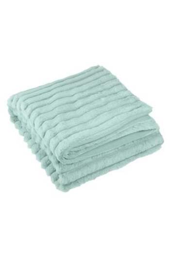 Jumbo Decorative Winter Blanket in Mint Green Faux Fur for Armchair 160 x 130 cm