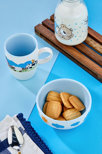 EMBazaar 2 Piece Feeding Set Blue/Mug and Bowl Set/Feeding Set for Children