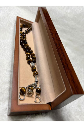 M.A Traders Red Tiger Eye Rosary – 33 Beads, 10mm Bead Size | Prayer Bead without Wooden Box