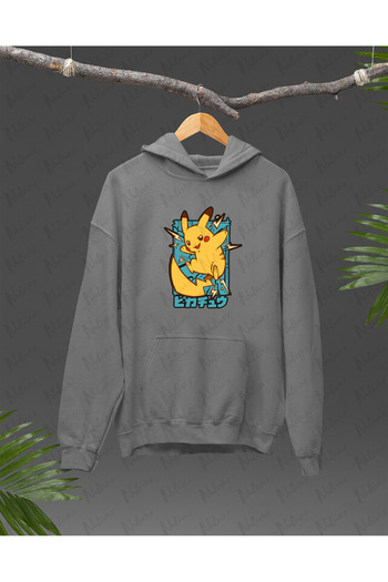 Nulivez Anime Pikachu Design Printed, High Quality Unisex Oversize Hoodie