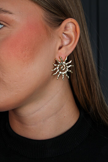 TRENDTAKI Vintage Sun Earrings Gold Plated 00274