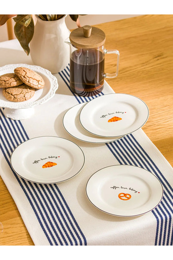 LC Waikiki Lcw Home Mixed Porcelain Cake Plate Set of 4 19 cm
