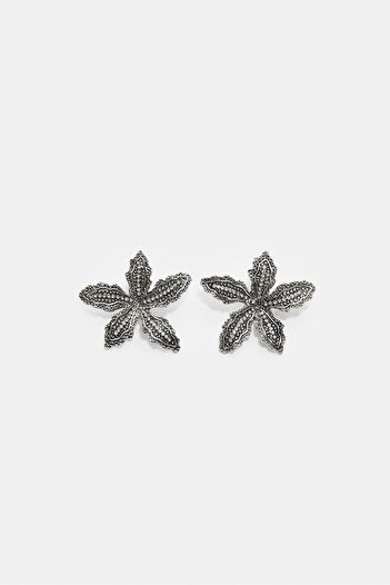 Stradivarius Floral rhinestone earrings