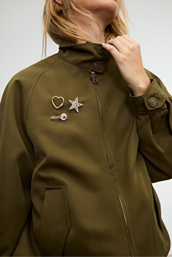 Stradivarius Set of 3 contrast rhinestone star brooches