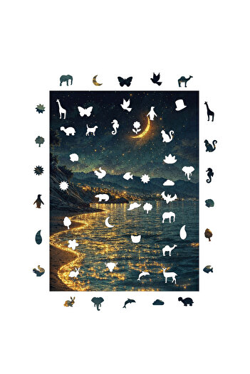WePuzzleUp Ahşap Puzzle - Yıldızların Kıyısı - 450 Parça, 29x39 cm